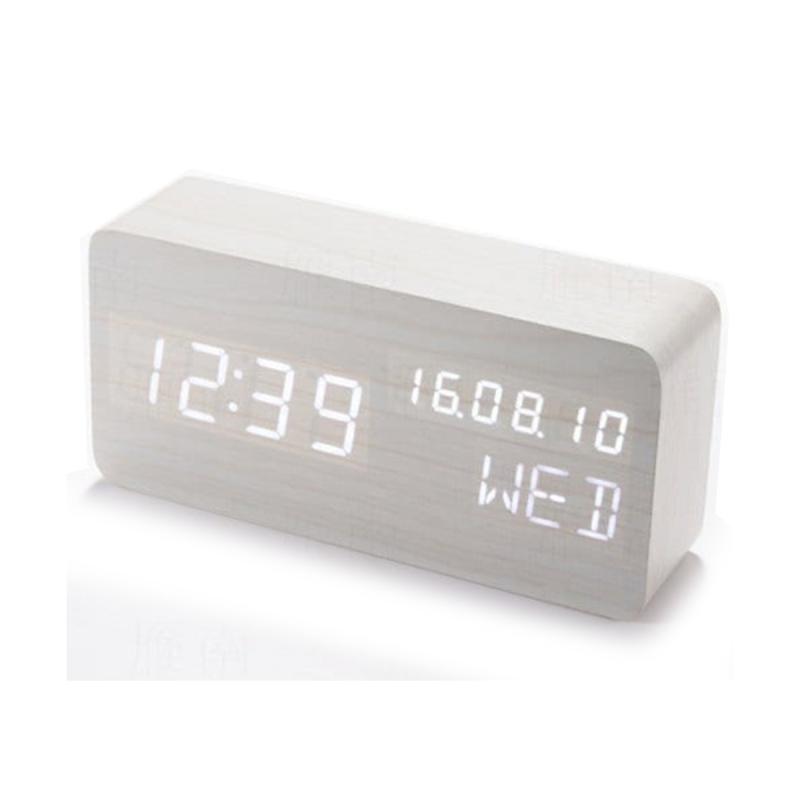 Jual H Ikea Wood Grain Alarm Voice Control Led Digital Clock Online September 2020 Blibli Com