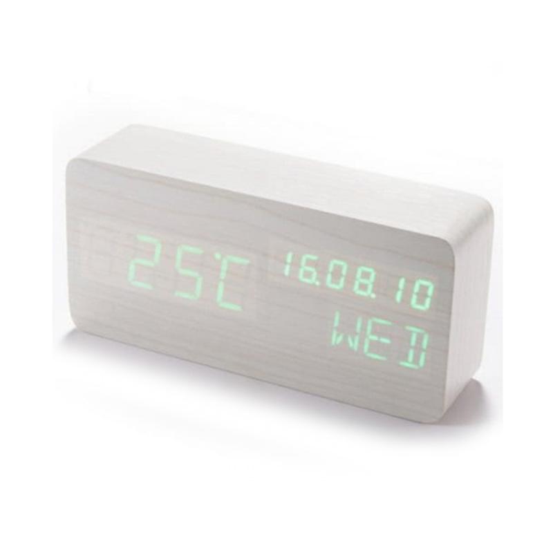Jual H Ikea Wood Grain Alarm Voice Control Led Digital Clock Online September 2020 Blibli Com