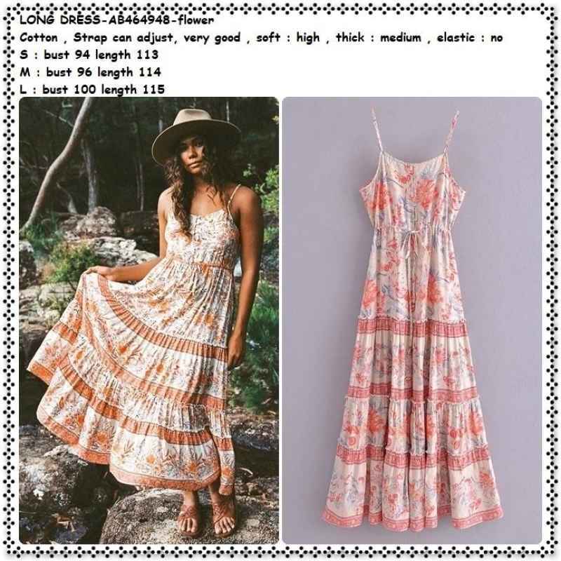 Jual Ab464948 Long Dress Midi Boho Pesta Pantai Bunga Wanita Korea Import Di Seller Amelie Butik Wijaya Kusuma Kota Jakarta Barat Blibli