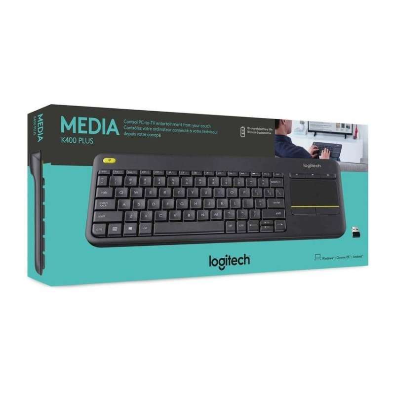 Jual Keyboard Logitech Wireless K400 Plus Keyboard Touchpad Untuk
