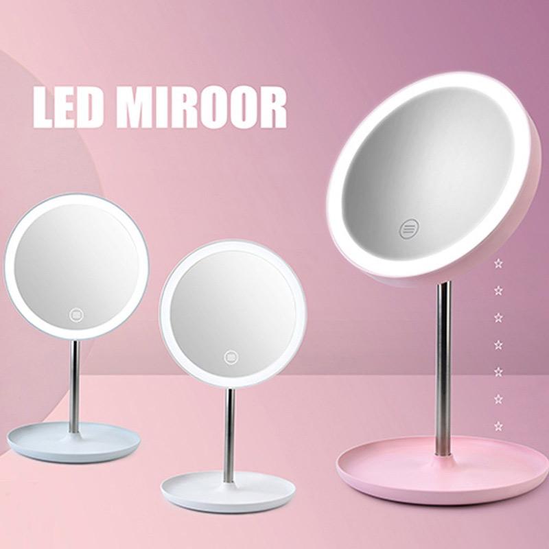 Jual Eds B0113 Desktop Round Led Light Makeup Mirror Usb Charging Cosmetic Vanity Mirror White Online November 2020 Blibli