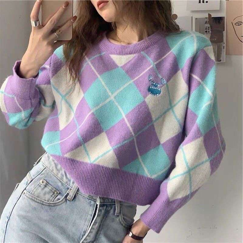 Jual Sullivan Sweater Argyle Lilac 