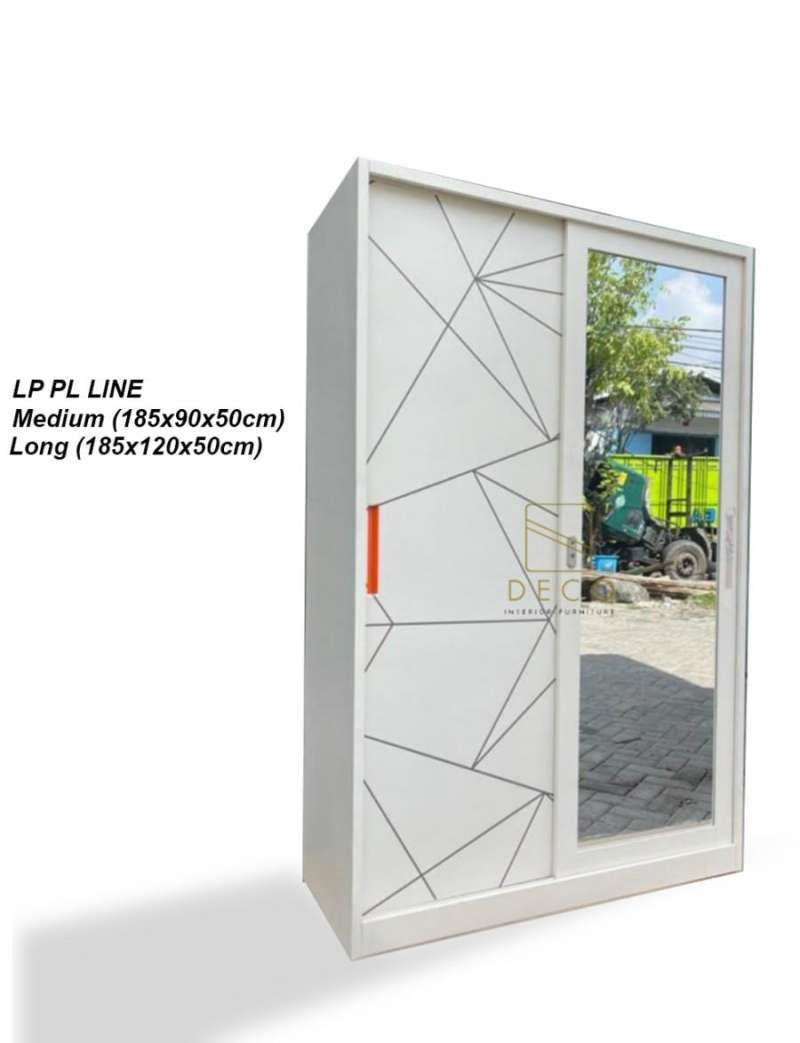 lemari pakaian minimalis baju besi sliding - line long