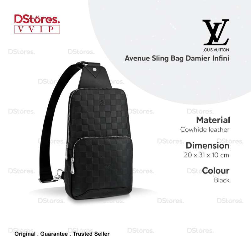 Jual Louis Vuitton Avenue Sling Bag Damier Infini - Black di