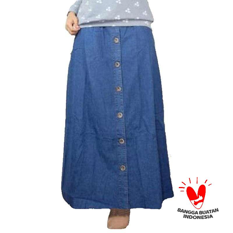Jual Rok Jeans Panjang Wanita Model Terbaru Kekinian Harga