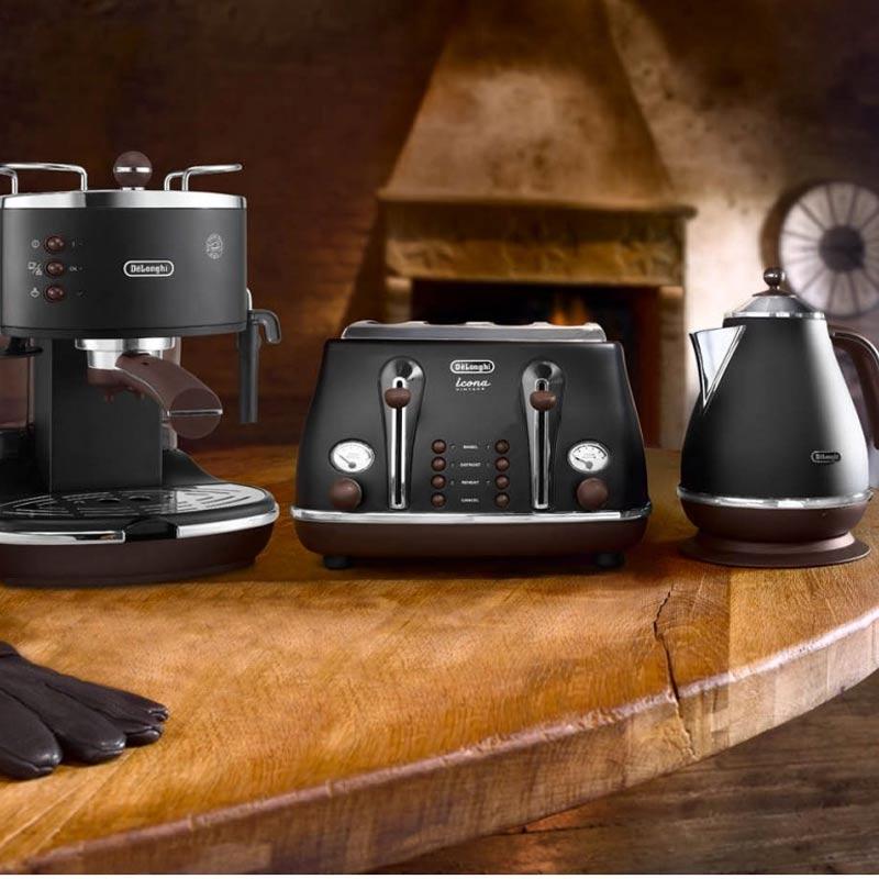 delonghi ecov311 bk black icona vintage machine coffee maker mesin pembuat kopi espresso semi manual hitam