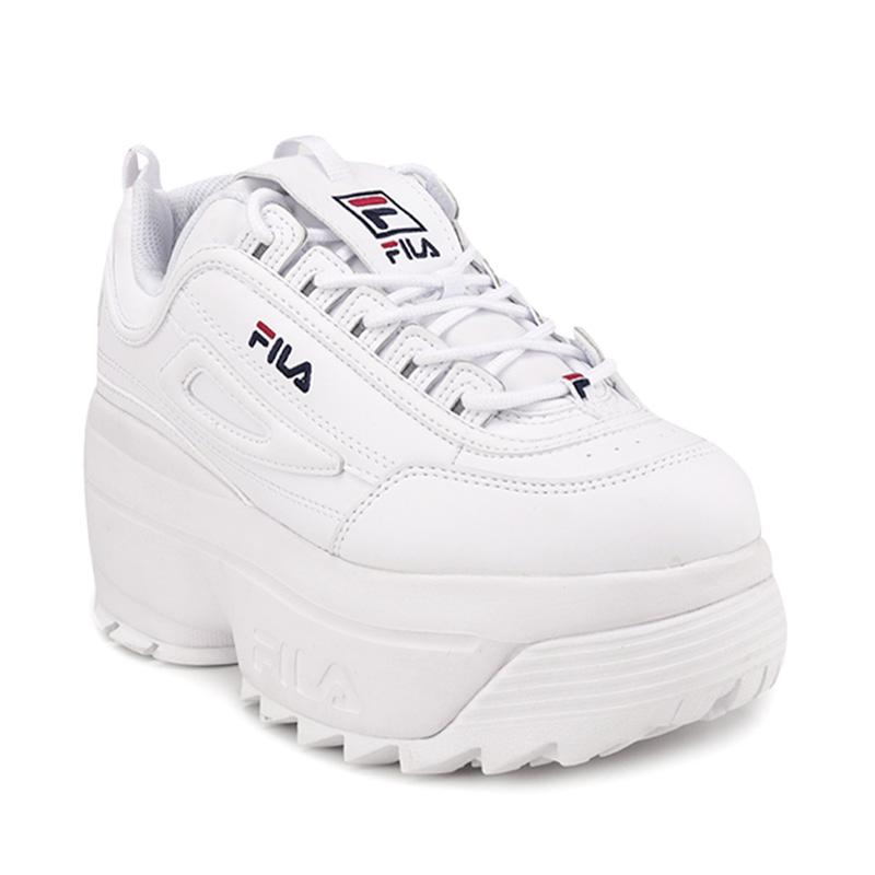 fila all white sneakers