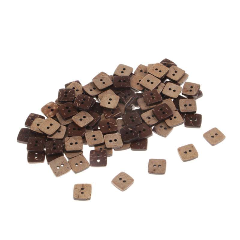 Jual Oem Wood Coconut Shell Buttons Flatbacks Square Shape For Diy Craft Brown 100 Pcs Online November 2020 Blibli