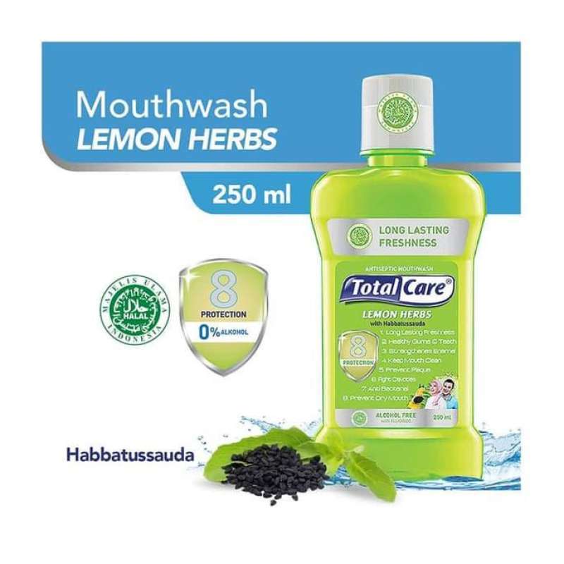 Jual Total Care Mouthwash Lemon Herb 8 Protection Kesehatan Mulut Gigi 250 Ml Online Desember 2020 Blibli