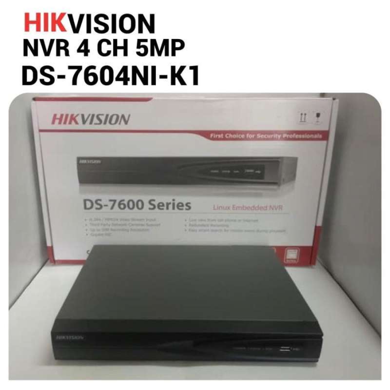 HIKVISION NVR DS-7604NI-K1 4CH CCTV HDTVI 4K H265+ Non POE