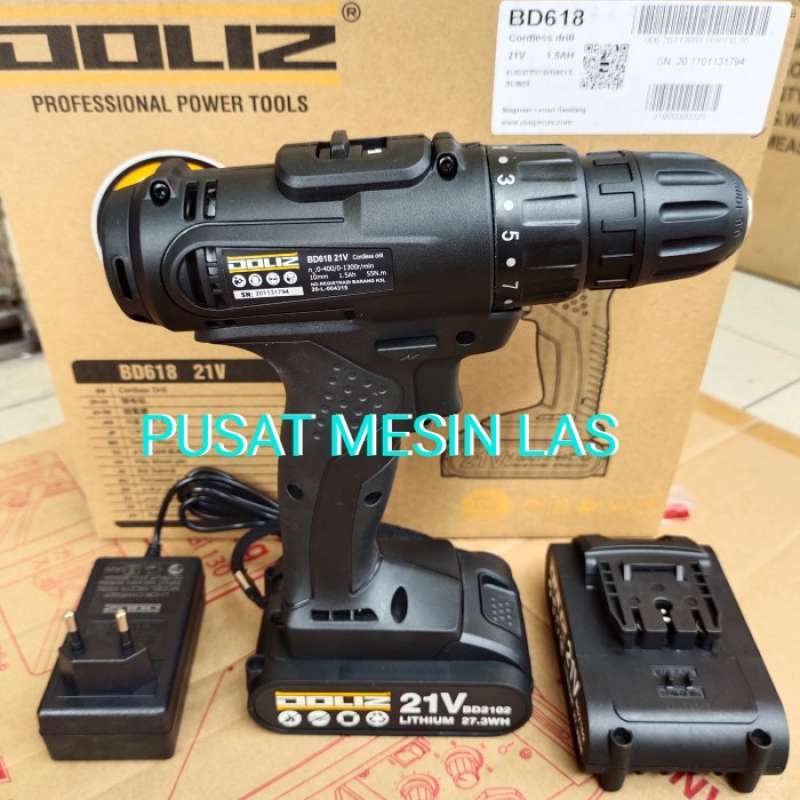 Promo MESIN CORDLESS DRILL DOLIZ BD618 MESIN BOR BATERAI DOLIZ