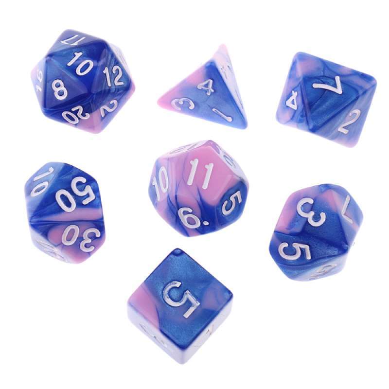 14PCS Polyhedral Dice für Dungeons und Dragons DND Dice Party Game Blue 