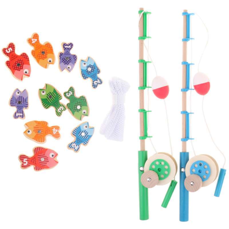 wooden fishing pole toy