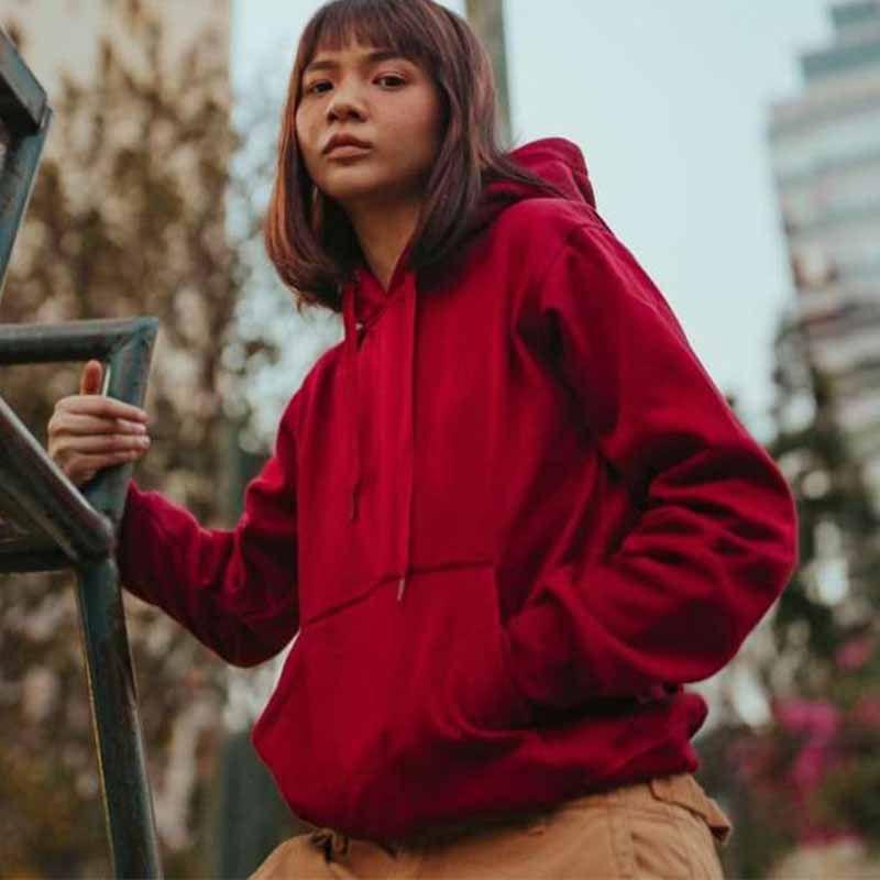Promo VALLERY S Jaket Hoodie Jumper Unisex Maroon Diskon 20 di