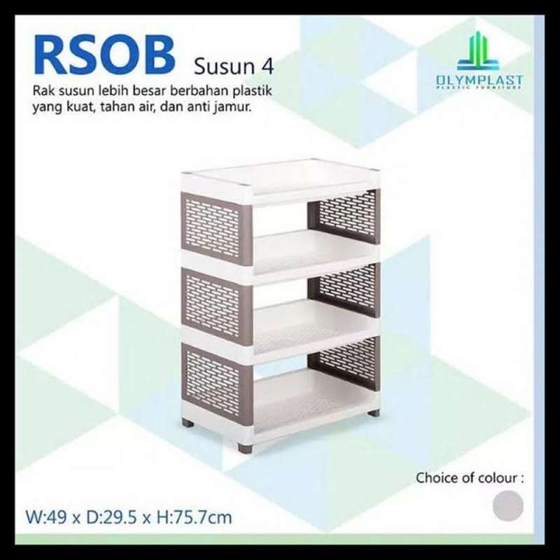 Jual Rak Serbaguna Rak Buku Rak Dapur Rak Piring Rak Baju 4 Susun Olymplast Rsob 04 Coklat Abu Abu Di Seller Deal Store Kota Jakarta Timur Dki Jakarta Blibli