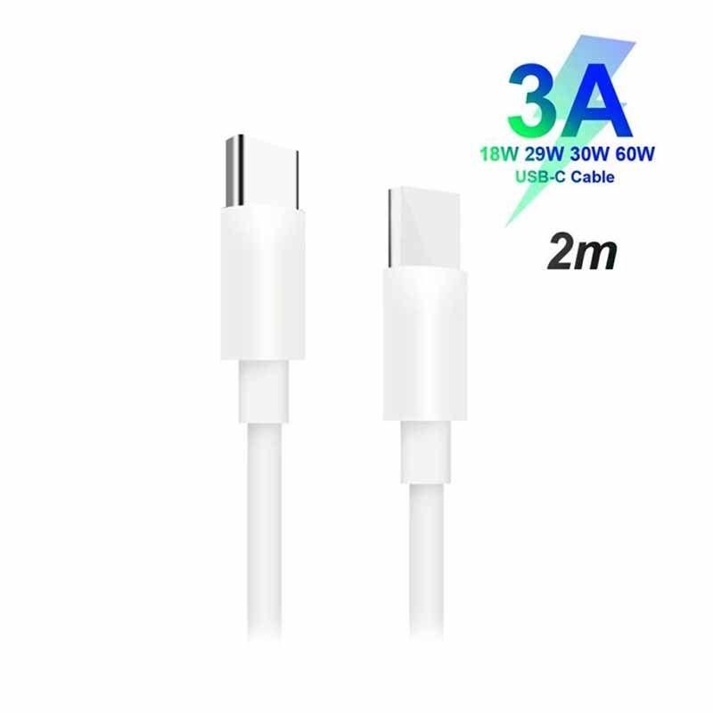 iudy 2m 3a dual usb c fast charging cable for macbook pro huawei samsung xiaomi laptop