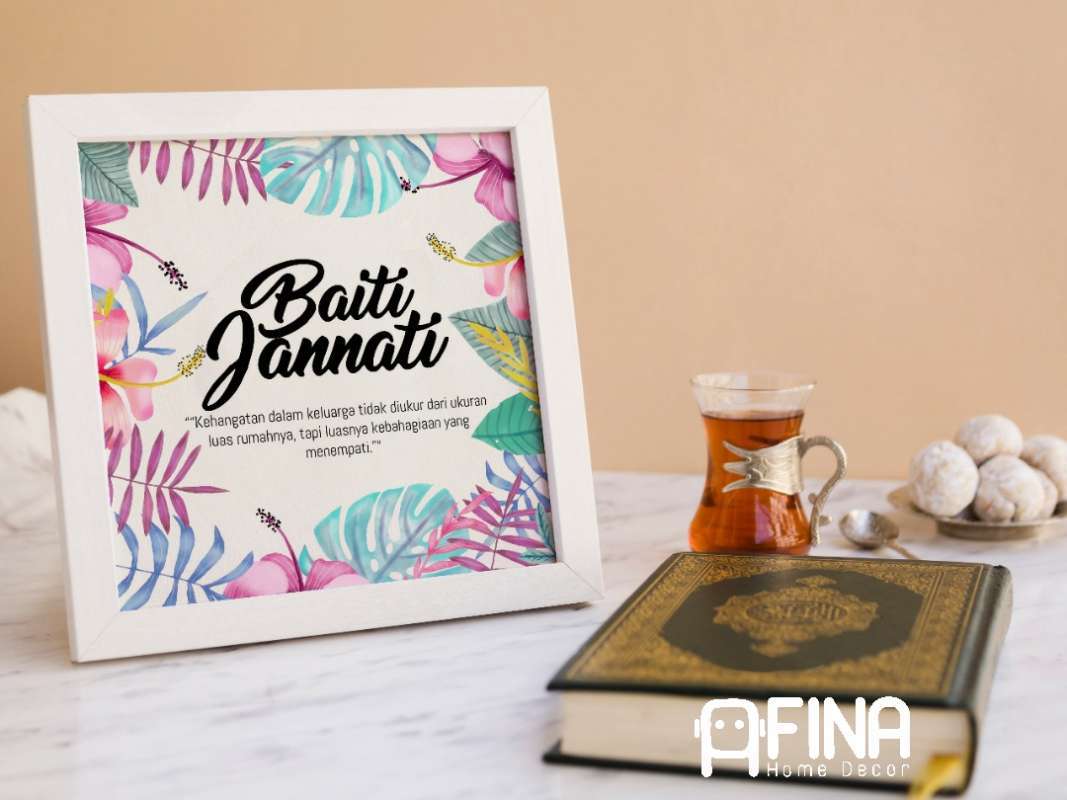 Jual Hiasan Dinding Islami Baiti Jannati Wall Decor Islami Pigura Kayu 35x35cm Online Oktober 2020 Blibli Com