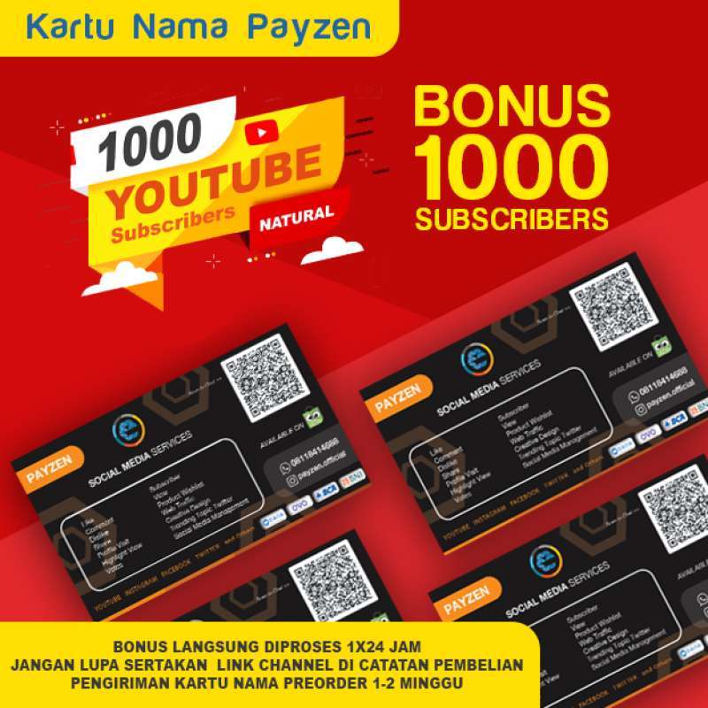 Jual Youtube 1000 Subscriber Youtube Di Seller Payzen Kota Jakarta Timur Dki Jakarta Blibli