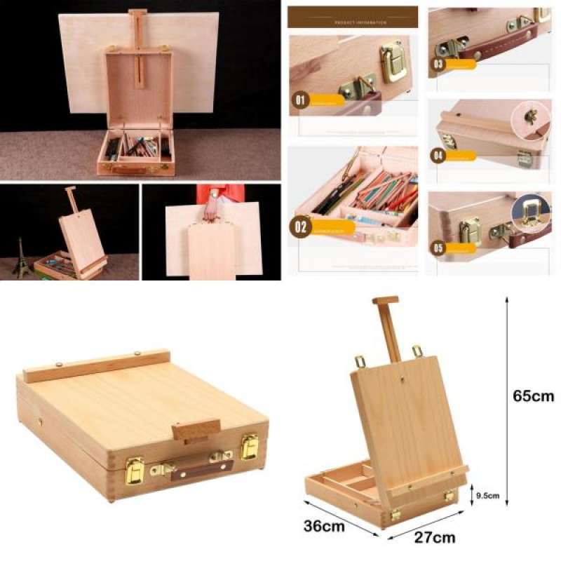 oem art and craft workstation wooden box easel drawing board artist adjustable table