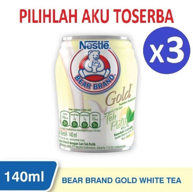 Jual Susu Beruang Bear Brand Gold White Tea 140 Ml Harga Paket 3 Kaleng Terbaru Juli 2021 