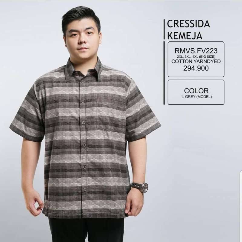 Jual Kemeja Pria Big Size Xxxxl Xxxl Xxl Cressida Lengan Pendek Jumbo Katun Halus Online Februari 2021 Blibli
