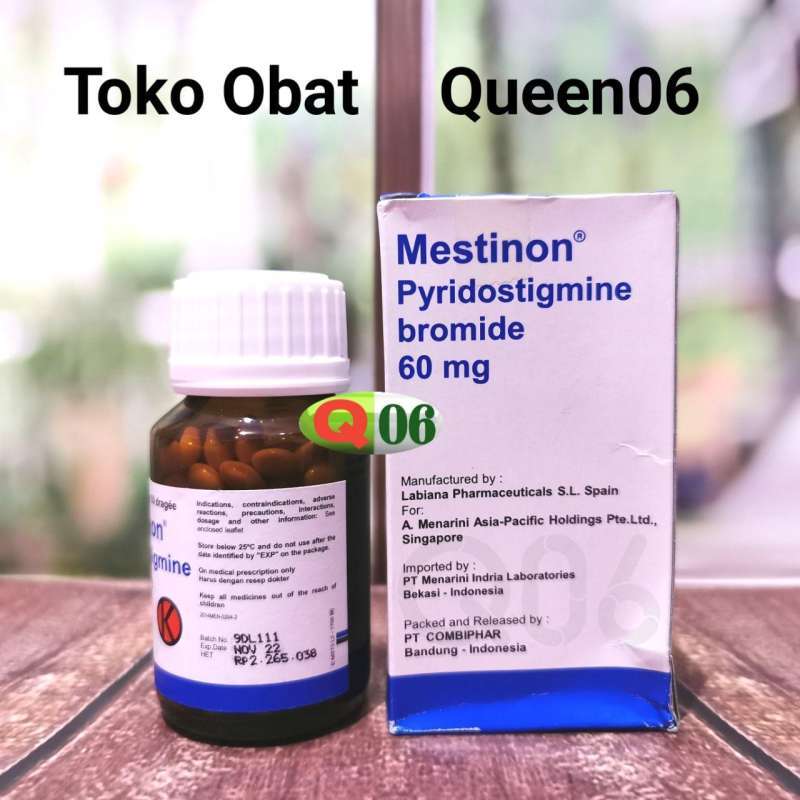 mestinon 60 mg pyridostigmine bromide obat suplemen kesehatan kelemahan otot per botol original 150 softgel tablet