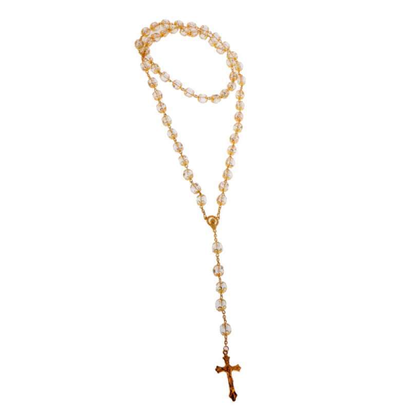 Jual 10mm Rosary Beads Cross Necklace 