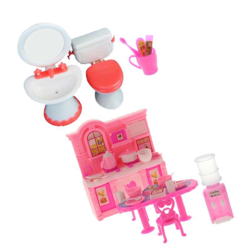 Jual Miniature Sweet Princess Dining Room Bathroom Supplies Set Kits For Doll House Decor Online Agustus 2020 Blibli Com