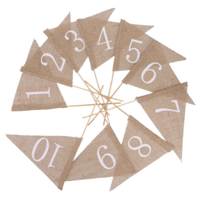 Jual Rustic Wedding Table Numbers Burlap Cards Birthday Party Table Decoration Online November 2020 Blibli Com
