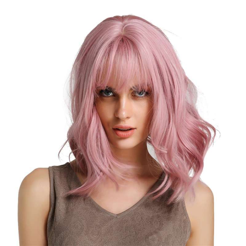 colored pink wig