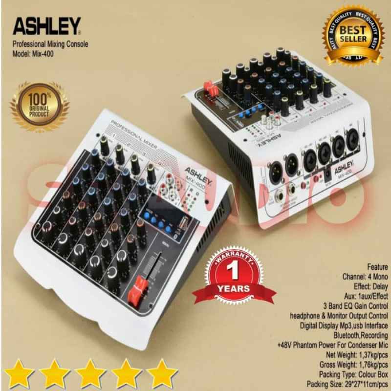 Mixer Audio Ashley Mix 400 Mix400 4 Channel Original Terbaru Agustus 2021 Harga Murah Kualitas Terjamin Blibli