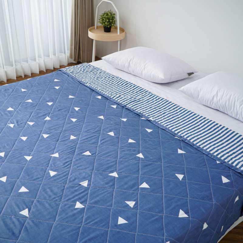 Jual Karen Summer Blanket Navy Selimut Reversible Bolak Balik Di