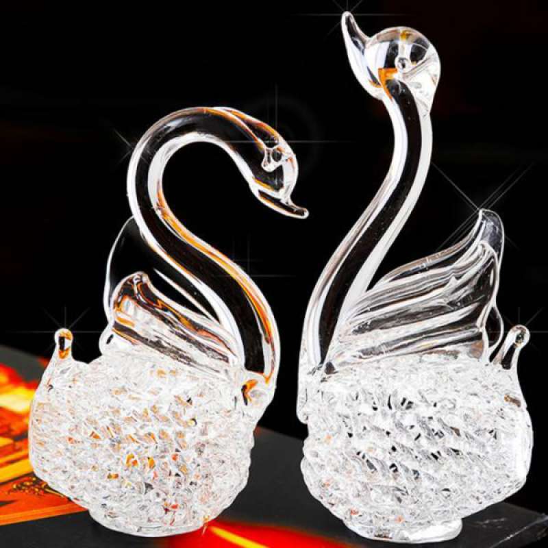 Jual Decorative Glass Loving Swan Couple Figurine Collection Unique Wedding Gifts Online Januari 2021 Blibli
