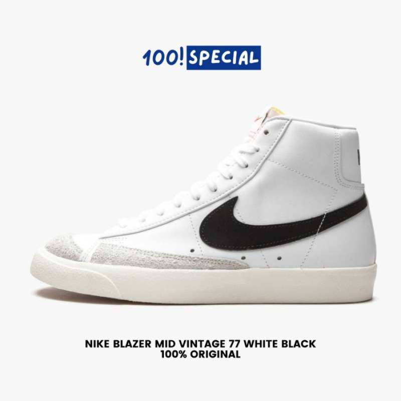 Promo Sepatu Nike Blazer Mid Vintage 77 White Black BNIB Original