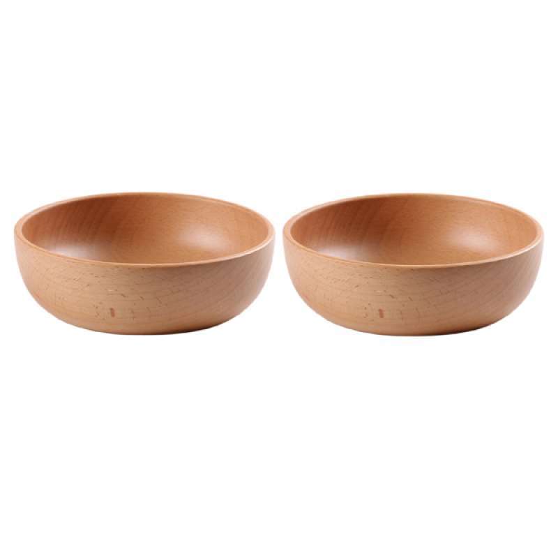 Promo Set of 2, Round Rustic Wooden Bowl Salad Bowls Dinner Serving Bowls  for Soup Cereal Rice Noodles - 15cm Diskon 33% di Seller Homyl - China |  Blibli