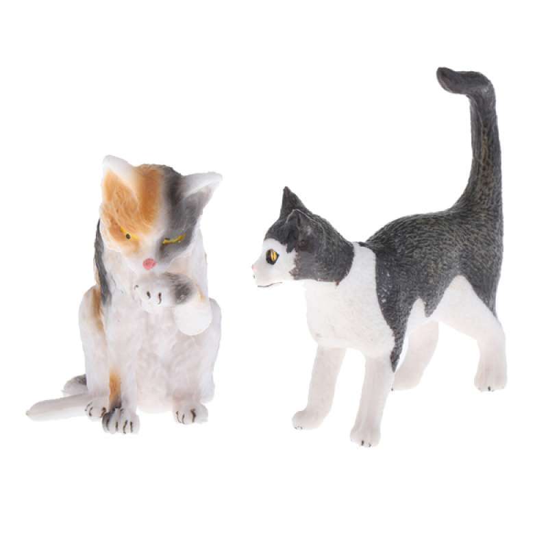 Jual 2 Pieces Simulation Animals Pet Cats Figures Model Home Tabletop Yard Decor Online Desember 2020 Blibli