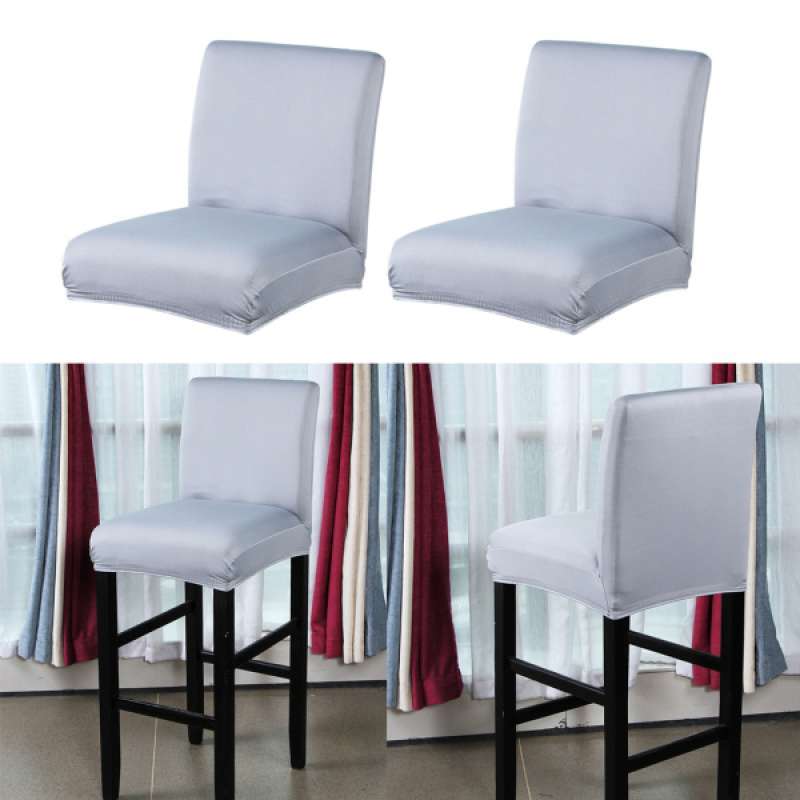 Slipcovered Bar Stools, Jual 2pack Solid Stretch Short Removable Dining Room Bar Stool Chair Cover Slipcovers Cover Only Online November 2020 Blibli Com