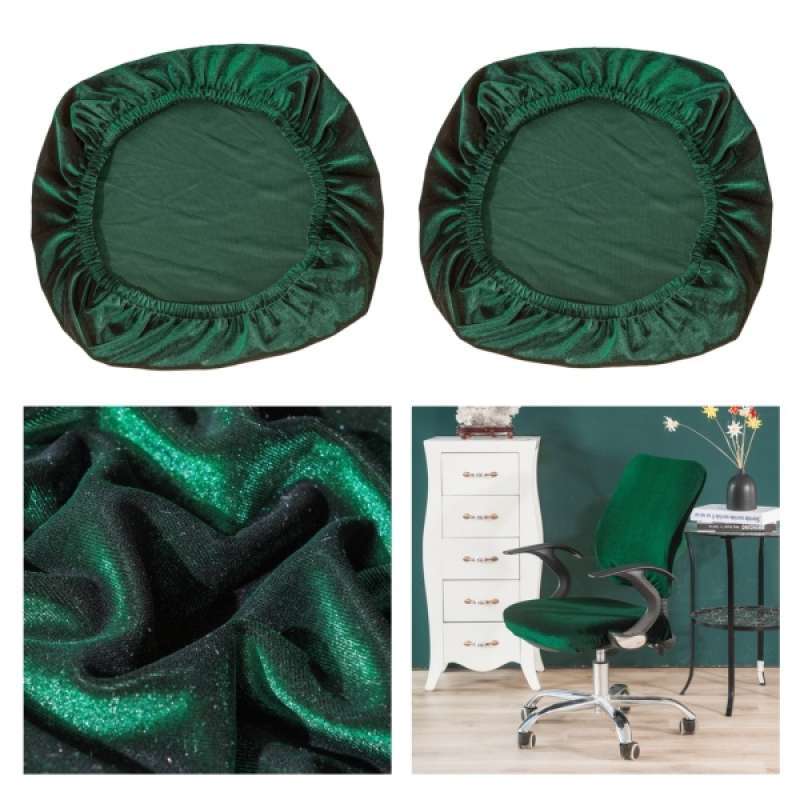 Jual 2x Stretch Velvet Chair Covers Seating Slipcovers Wedding Rome Decor Green Online November 2020 Blibli Com