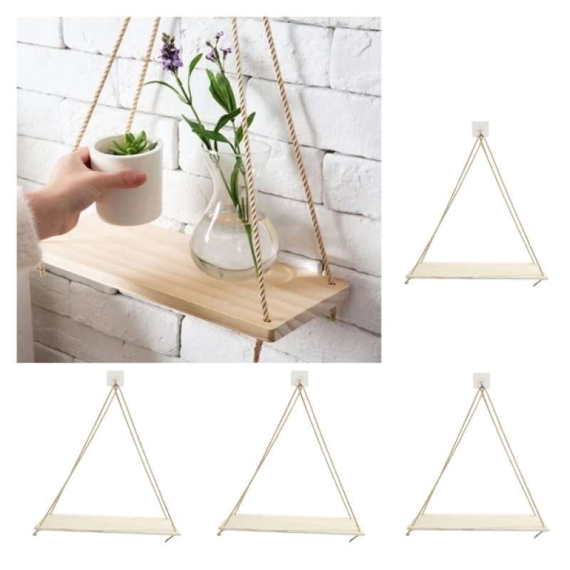 Jual 4pcs Hanging Wall Mounted Shelves Hanging Rack Kitchen Bedroom Decor Gifts Online Oktober 2020 Blibli Com