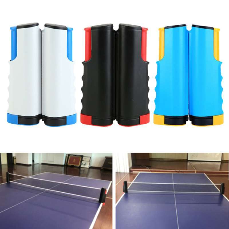 2x Retractable Table Tennis Net Non-slip  Pong Net Rack Blue+Orange 