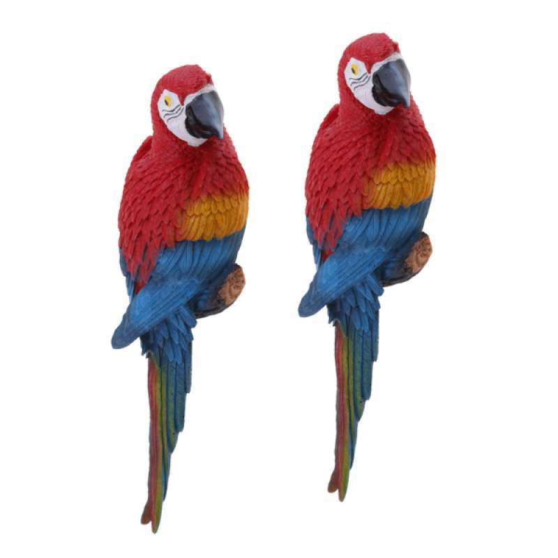 Resin Vivid Parrot Macaw Figurine Bird Statue Garden Sculpture Ornament