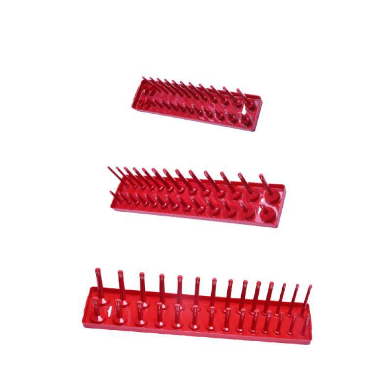 1/2" 3/8" 1/4" Socket Rack Storage Divider Rail Tray Organizer Holder Red 