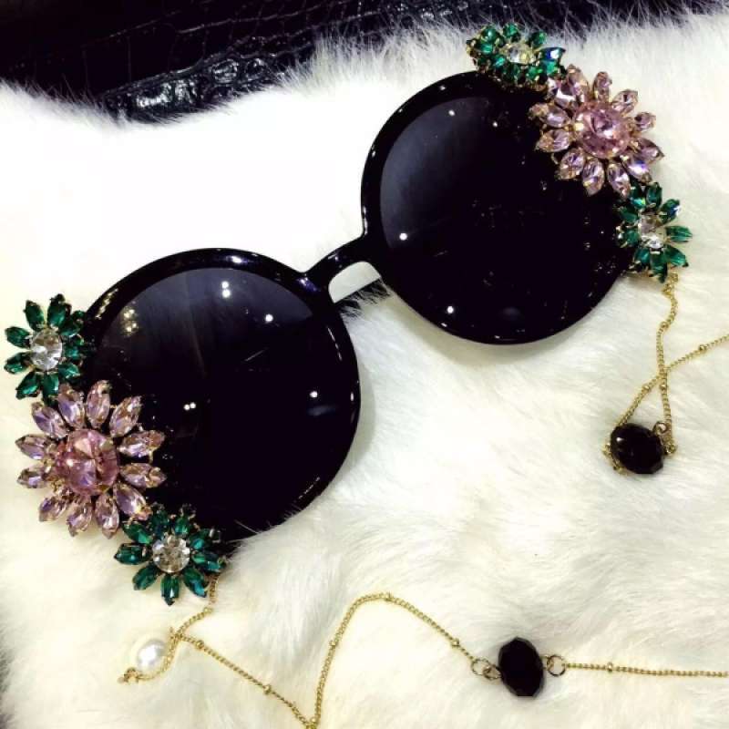 Promo Vintage Black Round Flower Faux 