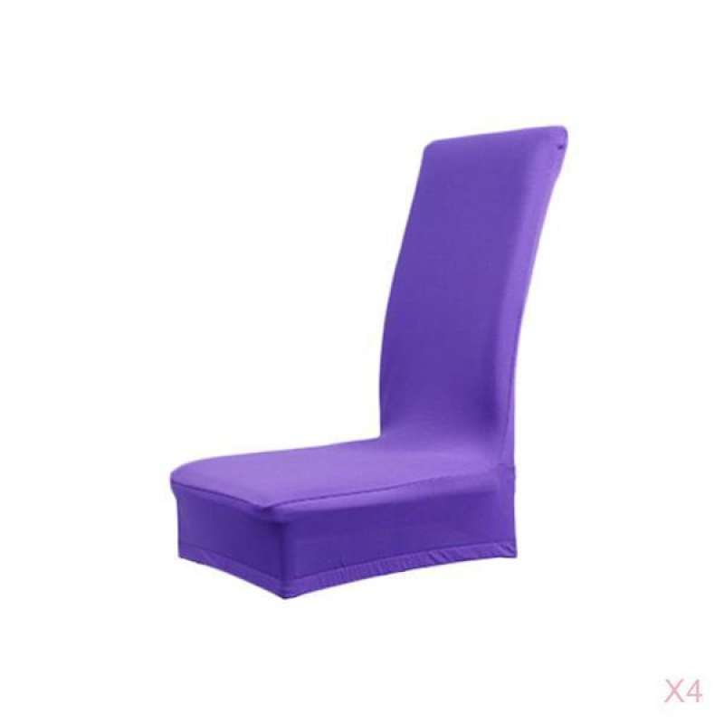 Jual 4pcs Solid Color Polyester Spandex Dining Stool Chair Cover Slipcover Purple Online Oktober 2020 Blibli Com