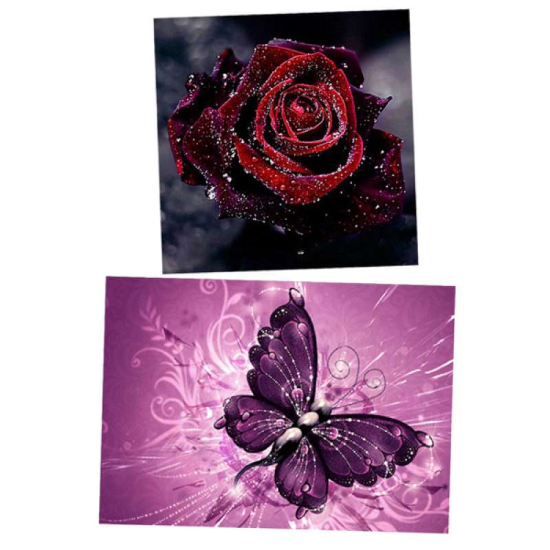 Jual 2pc 5d Diamond Painting Diy Rose Flower Butterfly Embroidery Kit Home Room Decor Online Januari 2021 Blibli