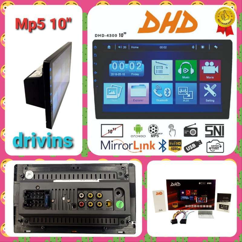 headunit mp5 deckless dhd 4300 10 inch mirrorlink bukan android