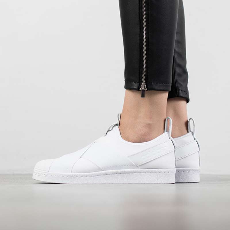 superstar slip on adidas white