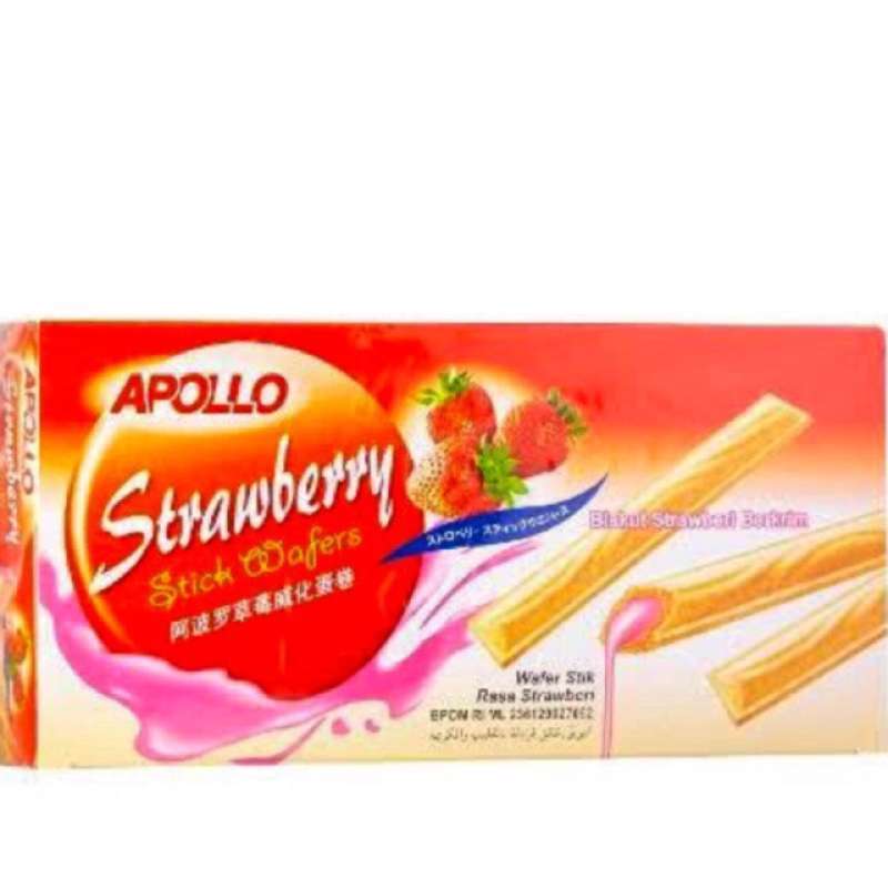 Jual Cemilan Wafer Apollo Stik Rasa Strawberry 24gr Halal Murah Mei 2021 Blibli