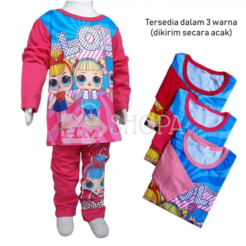 Baju Tidur Setelan Piyama Anak Perempuan LOL Surprise Keren