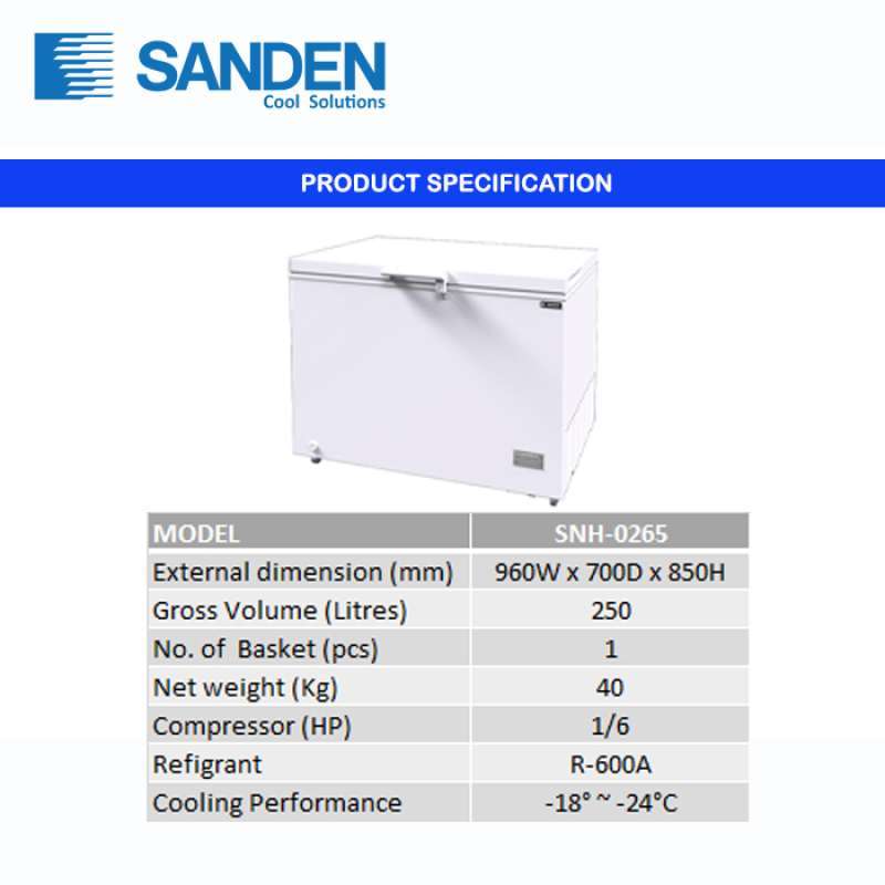 Jual Sanden Intercool Freezer Box Snh 0265 1 Pintu Kapasitas 260 Liter Online Oktober 2020 Blibli Com